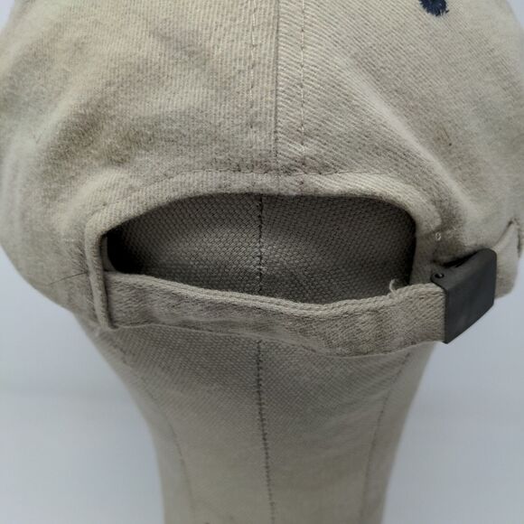 Lighthouse Landings Slideback Hat Beige Blue Adjustable Embroidered Logo - Picture 9 of 12